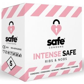 Safe Condoms Préservatifs texturés INTENSE SAFE x5
