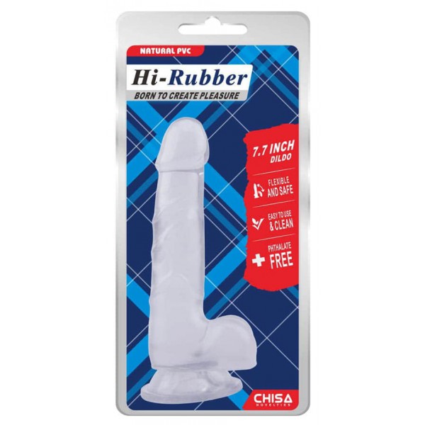 Transparante Hi-Rubber Dildo 14 x 3.6 cm