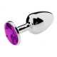 Plug gioiello in strass viola - SMALL 6,5 x 2,7 cm