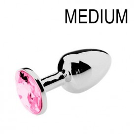 Plug gioiello in strass rosa - MEDIO 7 x 3,4 cm