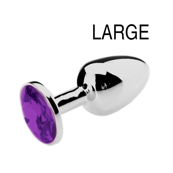 Plug Bijou Strass Violet - Large 8 x 4 cm