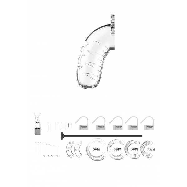 Cage de chasteté Mancage avec Tige urètre 11.5 x 4.5cm Transparente - Tige 20cm - Diamètre 3mm