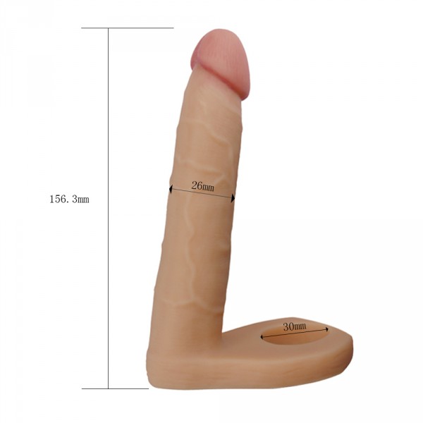 Anel duplo de pénis Dildo - 14 x 2,8 cm Carne
