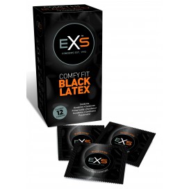 EXS Preservativos de látex Preto x12