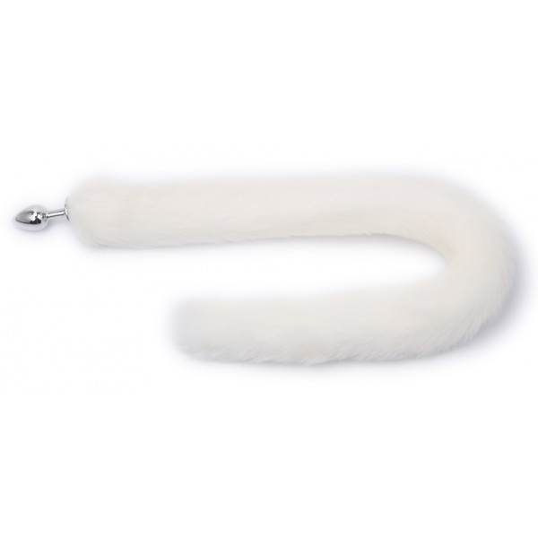 Plug with tail Fur 7 x 3.4 cm White