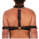 Bondage and arm support collar in leather