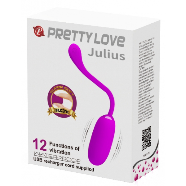 Oeuf vibrant Julius Pretty Love 7.8 x 3.3 cm Violet