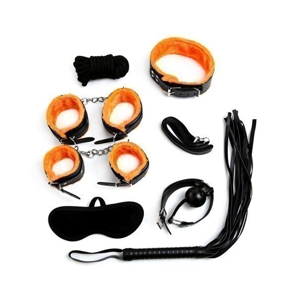 Bondage Kit 7 Pieces Black/Orange