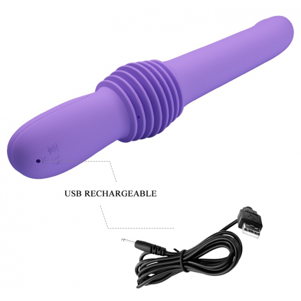 Dildo mit Schub Pazuzu 15 x 3.5 cm Violett