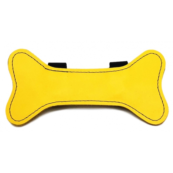 PUPPY BONE IN YELLOW LEATHER