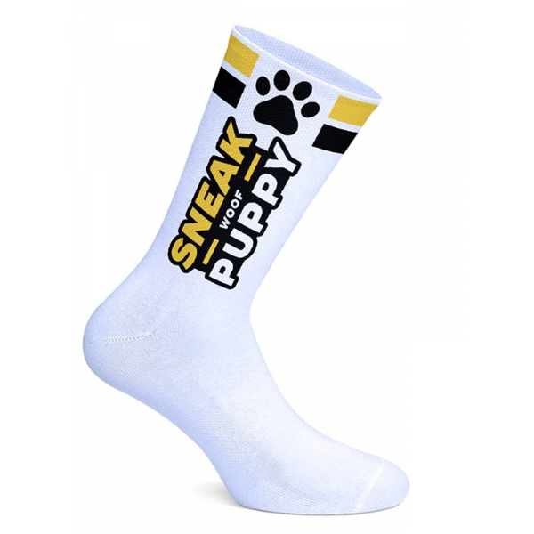 Woof Puppy Socken Weiß-Gelb