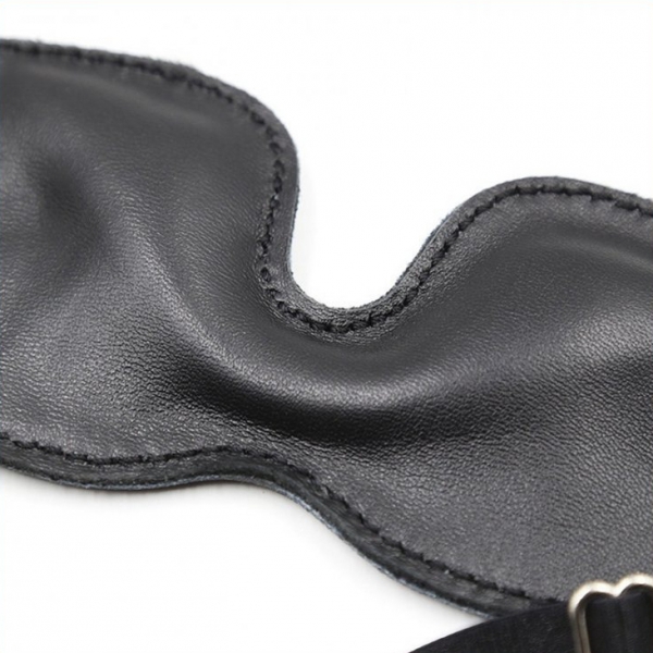Padded leather mask Thicken Black