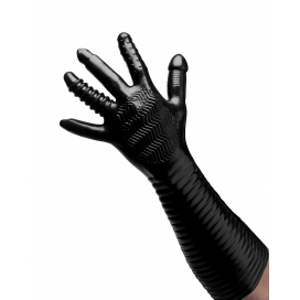 Master Series Pleasure Fister Long Textured Glove Black