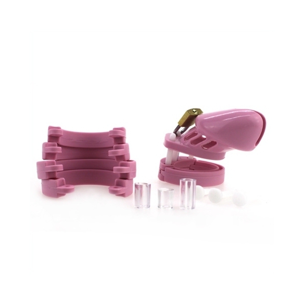 Gaiola de castidade em silicone 7 x 3,3 cm Rosa