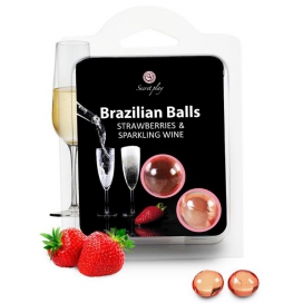 Secret Play Massagebälle BRAZILIAN BALLS Sprudelnder Erdbeerwein