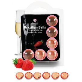 Massagebälle Brazilian Balls Sprudelnder Erdbeerwein x6