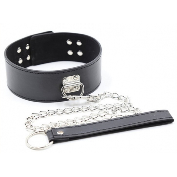 D Ring Pin Lock Collar With Lead Noir