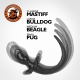 Plug Queue Puppy Tail Bulldog 11.5 x 6 cm Blanc