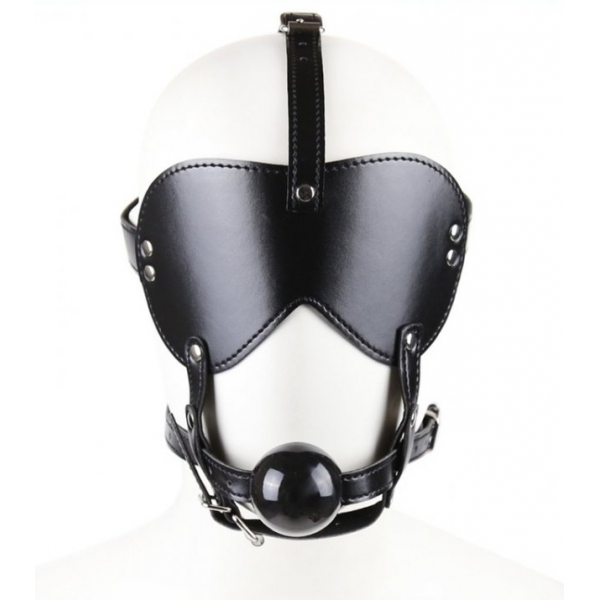 Masker met knevel Bling Ball Zwart