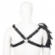 Harness with Gladiator Epaulette Black Simili