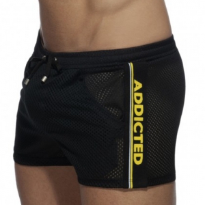 Addicted Waistband Mesh Short Black