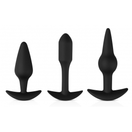 EasyToys Anal Collection Kit de 3 plugs Silicone PLEASURE Noirs