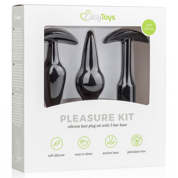Kit of 3 black Pleasure plugs