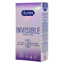 Préservatifs fins lubrifiés Invisible Durex x12