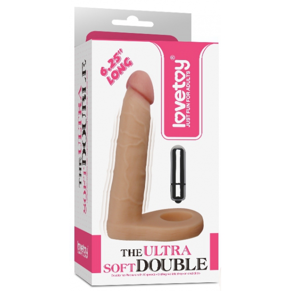 Vibrierender Dildo Doppelte Penetration 14 x 3 cm