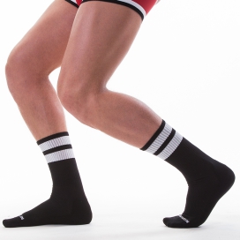 Calcetines de gimnasia negro-blanco