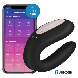 Satisfyer Double Joy Satisfyer Connected Stimulator Zwart