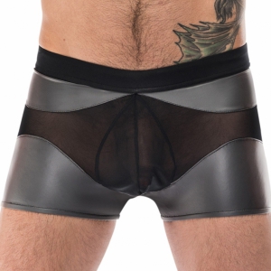 male power Sexy Boxer IRON CLAD Black-Silver