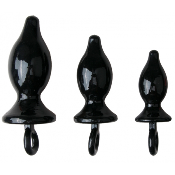 3er-Pack Tet Ass Plugs Schwarz