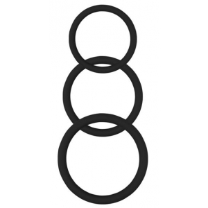 Get Lock Set of 3 Magnum Force Black Silicone Cockrings