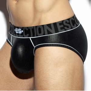 ES Collection Black Shiny Rib briefs