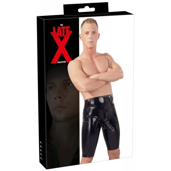 Latex Wielershort met Penis Mouw