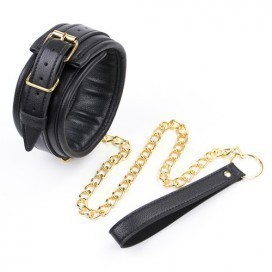 Golden Chain Leash Thick Bondage Collar