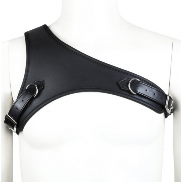 One Shoulder Neoprene Harness Black