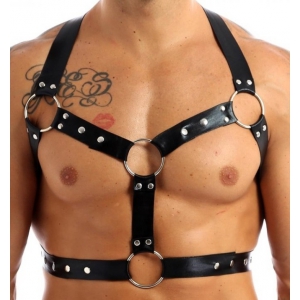 Thin Chest Harness Simili Black