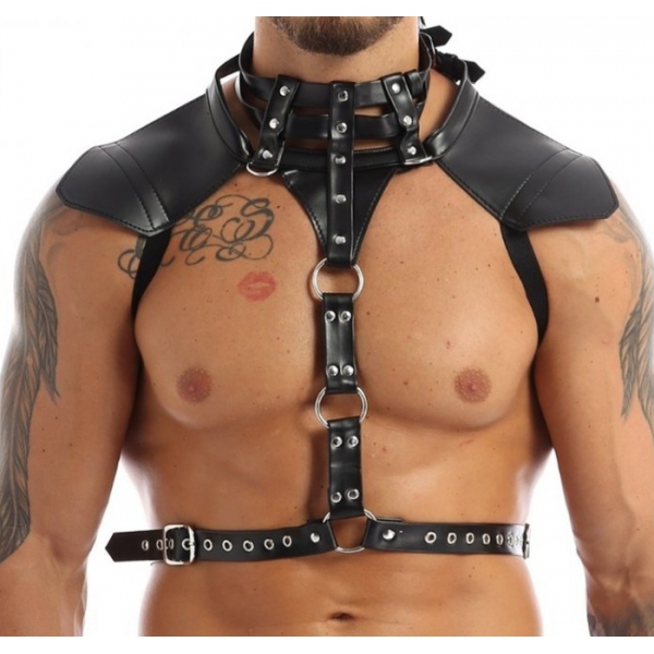 HALTER Faux Harness Black