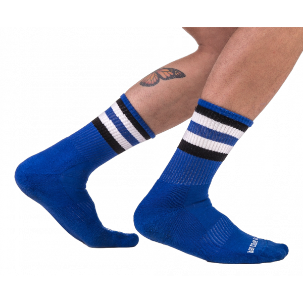 Socks Half Fetish Stripes Blue Black White