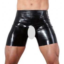 Latex shorts with opening