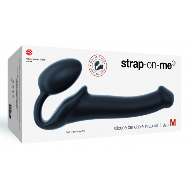 Dildo + plug STRAP-ON-ME Bendable M 16 x 4 cm Black