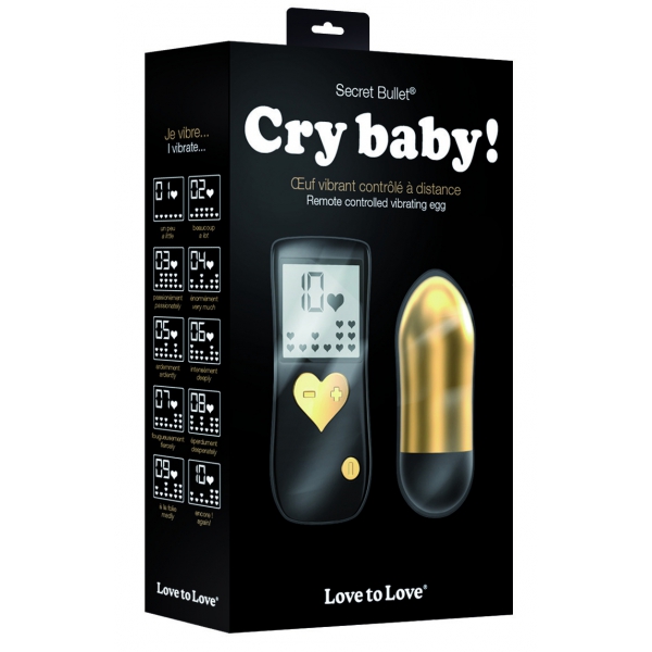 Ovo vibratório Cry Baby Wireless 7,5 x 3 cm Ouro
