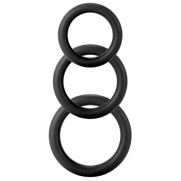 Set of 3 Twiddle Cockrings Black