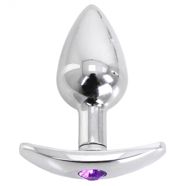 Plug Bijou anal with Curve base 6 x 2.8 cm - Bijou Violet