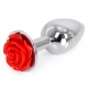 Plug Analschmuck Alu mit Rose 6 x 2.8 cm