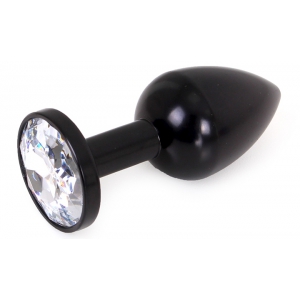 Kiotos Plug Bijou Anal Alu Gem light 6 x 2.8 cm Black