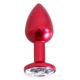 Plug Bijou Anal Alu Gem Light 6 x 2,8 cm Vermelho