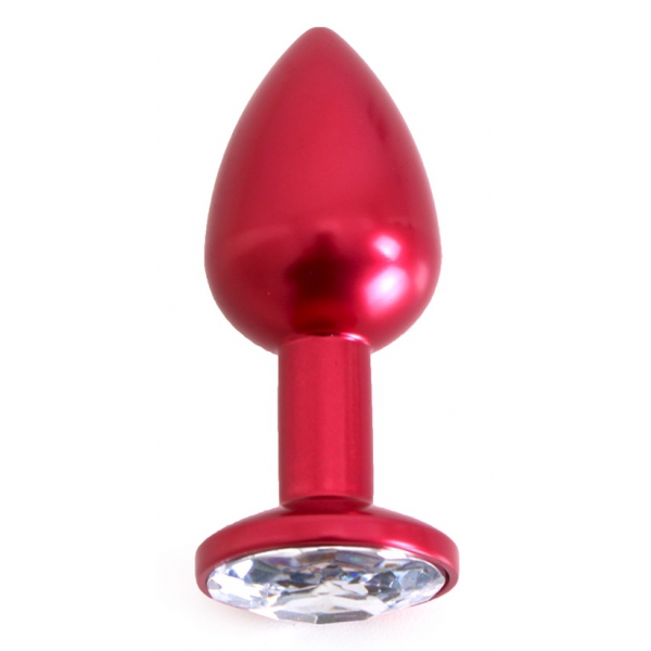 Plug Juwel Anal Alu Gem Light 6 x 2.8 cm Rot